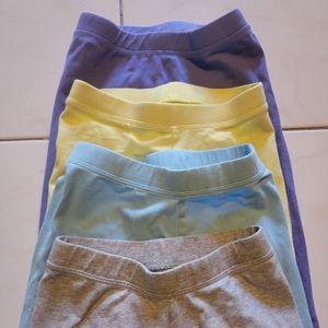 Kids leggins set of 4,size 6-7,grey,yellow,purple,light blue,Amazon essential